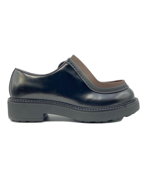 PRADA（プラダ）PRADA (プラダ) ブラッシュドレザー レースアップ シューズ ブラウン サイズ:7の古着・服飾アイテム