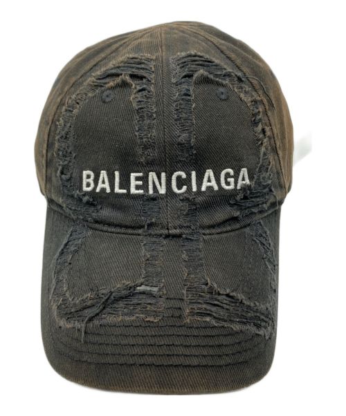 BALENCIAGA（バレンシアガ）BALENCIAGA (バレンシアガ) Laser Destroyed BB Cap ブラック サイズ:-の古着・服飾アイテム