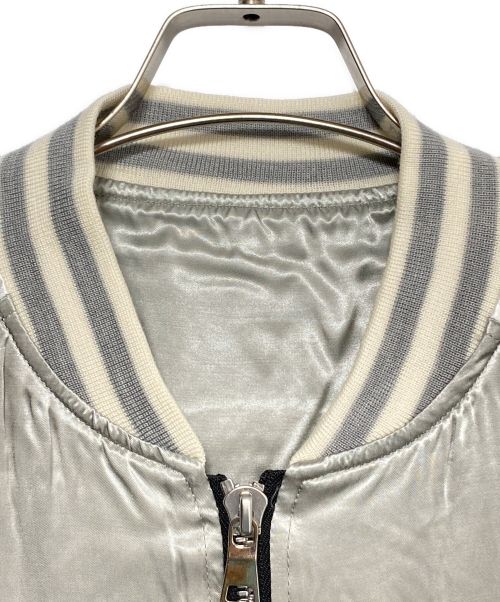 BALMAIN（バルマン）BALMAIN (バルマン) LOGO EMBROIDERED VARSITY JACKET シルバー サイズ:48の古着・服飾アイテム