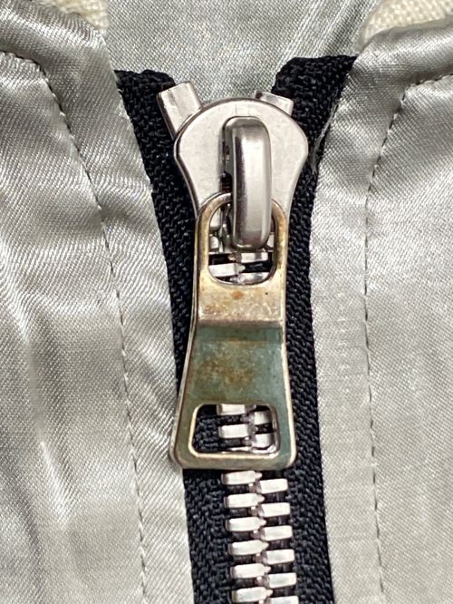 BALMAIN（バルマン）BALMAIN (バルマン) LOGO EMBROIDERED VARSITY JACKET シルバー サイズ:48の古着・服飾アイテム