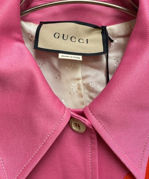 GUCCI（グッチ）GUCCI (グッチ) Two Tone Pique Jacket（ツートーン ピケ ジャケット） ピンク×オレンジ サイズ:Sの古着・服飾アイテム