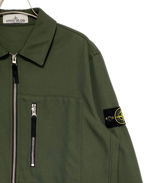 STONE ISLAND（ストーンアイランド）STONE ISLAND (ストーンアイランド) コンパスバッジ シャツジャケット オリーブ サイズ:Mの古着・服飾アイテム