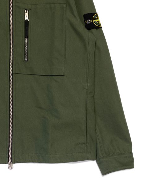 STONE ISLAND（ストーンアイランド）STONE ISLAND (ストーンアイランド) コンパスバッジ シャツジャケット オリーブ サイズ:Mの古着・服飾アイテム
