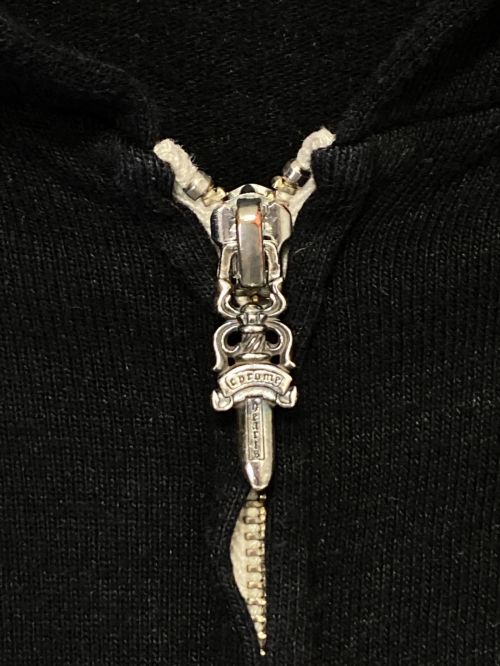 CHROME HEARTS（クロムハーツ）CHROME HEARTS (クロムハーツ) アーチロゴプリントジップアップパーカー ブラック サイズ:Lの古着・服飾アイテム