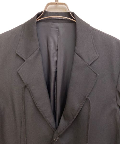 Yohji Yamamoto pour homme（ヨウジヤマモト プールオム）Yohji Yamamoto pour homme (ヨウジヤマモト プールオム) WOOL GABARDINE LEFT SIDE DRAPED JACKET ブラック サイズ:3の古着・服飾アイテム