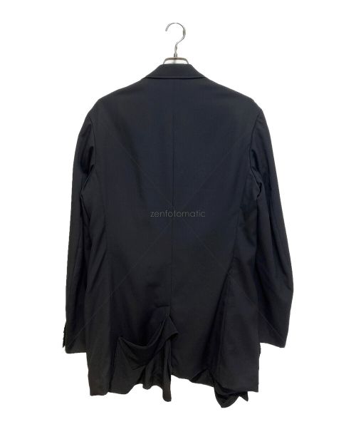 Yohji Yamamoto pour homme（ヨウジヤマモト プールオム）Yohji Yamamoto pour homme (ヨウジヤマモト プールオム) WOOL GABARDINE LEFT SIDE DRAPED JACKET ブラック サイズ:3の古着・服飾アイテム