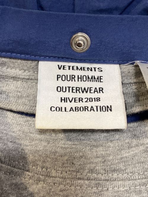 VETEMENTS（ヴェトモン）VETEMENTS (ヴェトモン) REEBOK (リーボック) レイヤードトラックジャケット ブルー サイズ:Sの古着・服飾アイテム