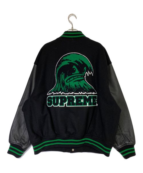 SUPREME（シュプリーム）SUPREME (シュプリーム) Wave Varsity Jacket ブラック サイズ:Lの古着・服飾アイテム