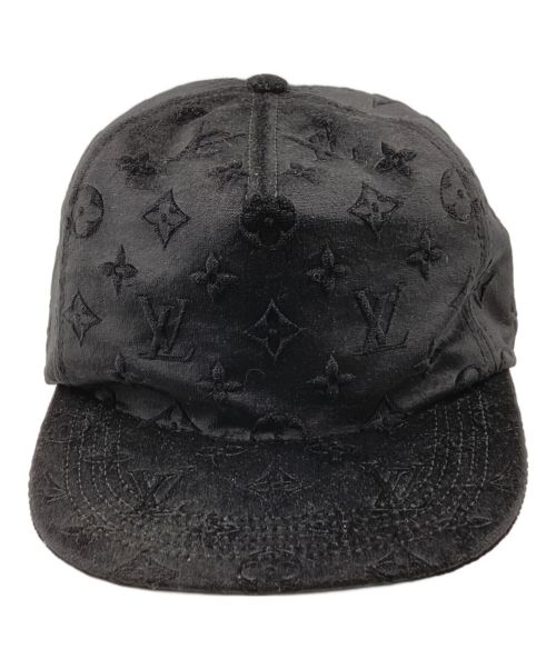 LOUIS VUITTON（ルイ ヴィトン）LOUIS VUITTON (ルイ ヴィトン) ベロアモノグラムキャップ ブラックの古着・服飾アイテム