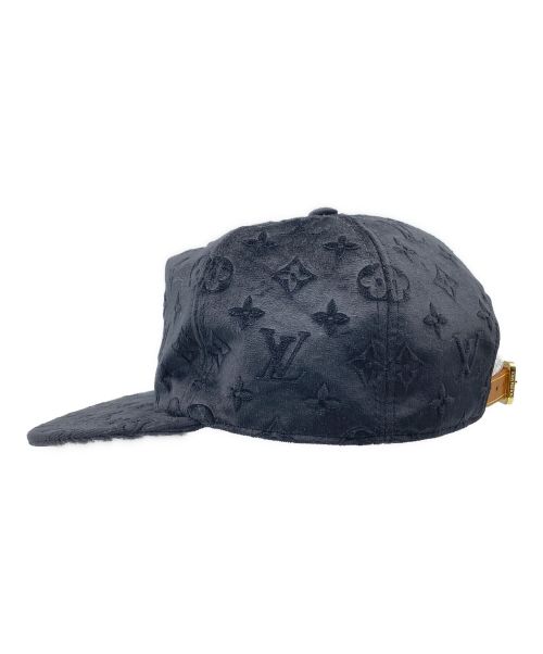 LOUIS VUITTON（ルイ ヴィトン）LOUIS VUITTON (ルイ ヴィトン) ベロアモノグラムキャップ ブラックの古着・服飾アイテム