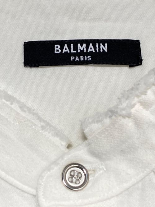 BALMAIN（バルマン）BALMAIN (バルマン) ウエスタンエンボスロゴシャツ ホワイト サイズ:39の古着・服飾アイテム