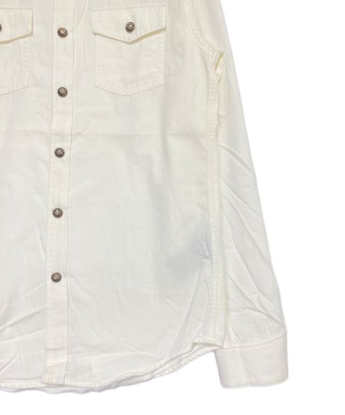 BALMAIN（バルマン）BALMAIN (バルマン) ウエスタンエンボスロゴシャツ ホワイト サイズ:39の古着・服飾アイテム