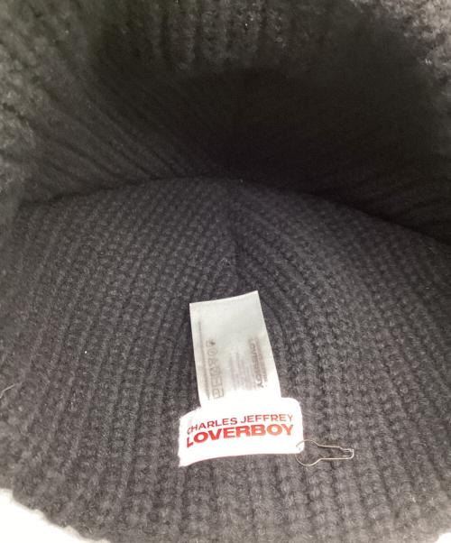CHARLES JEFFREY LOVERBOY（チャールズ ジェフリー ラバーボーイ）CHARLES JEFFREY LOVERBOY (チャールズ ジェフリー ラバーボーイ) ニットキャップ ブラックの古着・服飾アイテム
