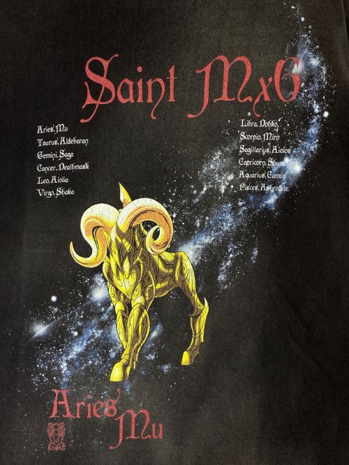 SAINT MICHAEL（セントマイケル）SAINT MICHAEL (セントマイケル) 聖闘士星矢 (セイントセイヤ) MUU SAINT SEIYA TEE ブラック サイズ:Mの古着・服飾アイテム