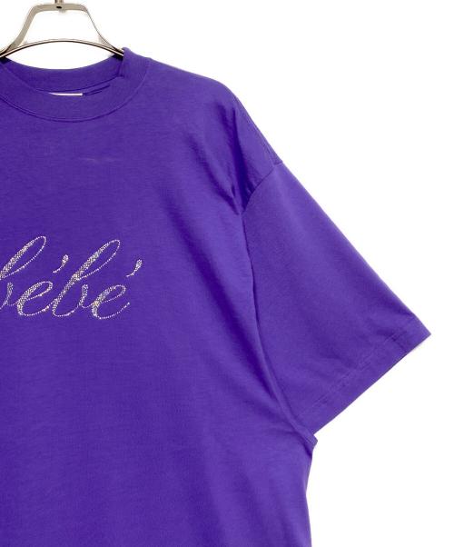 BALENCIAGA（バレンシアガ）BALENCIAGA (バレンシアガ) BEBEラインストーンオーバーサイズTシャツ バイオレット サイズ:2の古着・服飾アイテム
