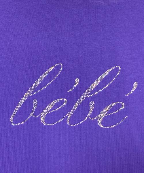 BALENCIAGA（バレンシアガ）BALENCIAGA (バレンシアガ) BEBEラインストーンオーバーサイズTシャツ バイオレット サイズ:2の古着・服飾アイテム