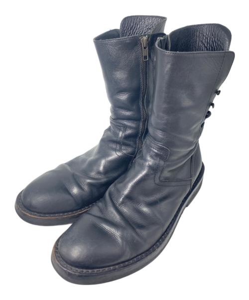 ANN DEMEULEMEESTER（アンドゥムルメステール）ANN DEMEULEMEESTER (アンドゥムルメステール) バックレースジップブーツ ブラック サイズ:41の古着・服飾アイテム