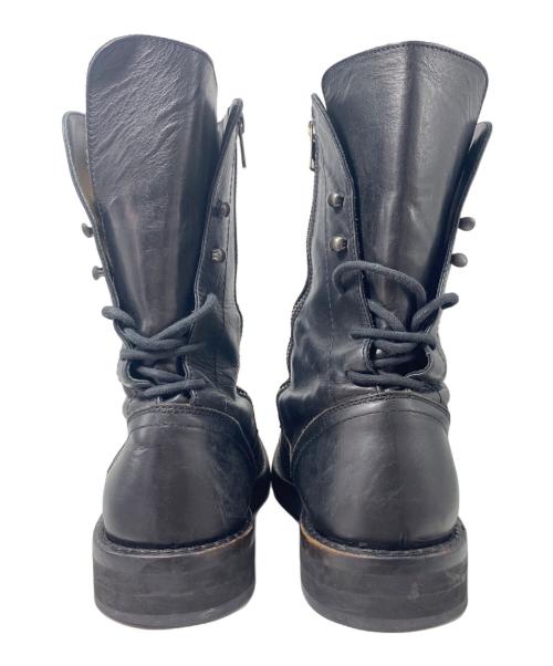 ANN DEMEULEMEESTER（アンドゥムルメステール）ANN DEMEULEMEESTER (アンドゥムルメステール) バックレースジップブーツ ブラック サイズ:41の古着・服飾アイテム