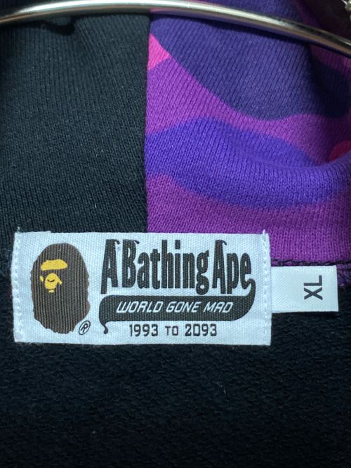 A BATHING APE（アベイシングエイプ）A BATHING APE (アベイシングエイプ) COLOR CAMO SHARK FULL ZIP HOODIE パープル サイズ:XLの古着・服飾アイテム