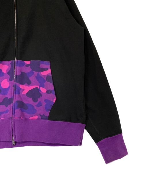 A BATHING APE（アベイシングエイプ）A BATHING APE (アベイシングエイプ) COLOR CAMO SHARK FULL ZIP HOODIE パープル サイズ:XLの古着・服飾アイテム