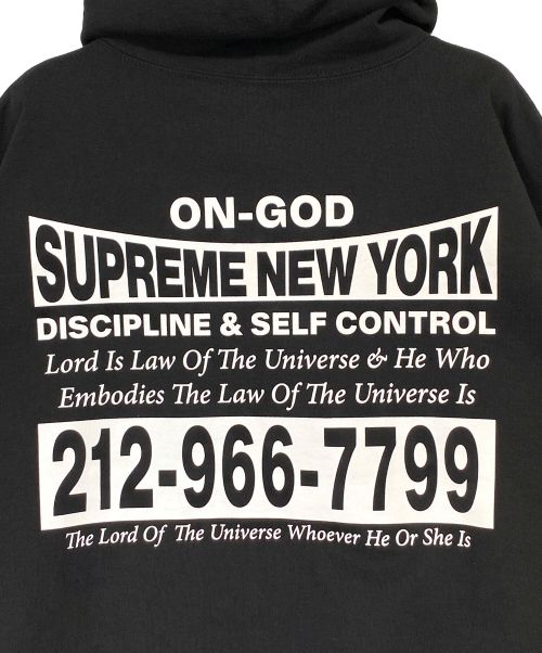 SUPREME（シュプリーム）SUPREME (シュプリーム) ON GOD HOODED SWEATSHIRTS ブラック サイズ:Lの古着・服飾アイテム