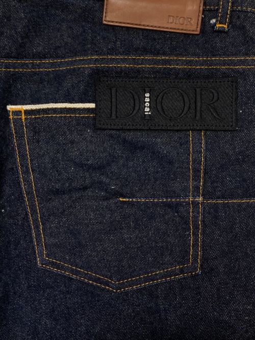 Dior（ディオール）Dior (ディオール) sacai (サカイ) Slim-Fit Jeans Low Cotton Denim インディゴ サイズ:33の古着・服飾アイテム