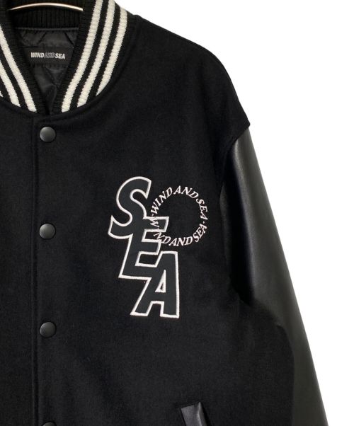 WIND AND SEA（ウィンダンシー）WIND AND SEA (ウィンド アンド シー) ヴァーシティジャケット ブラック サイズ:Lの古着・服飾アイテム
