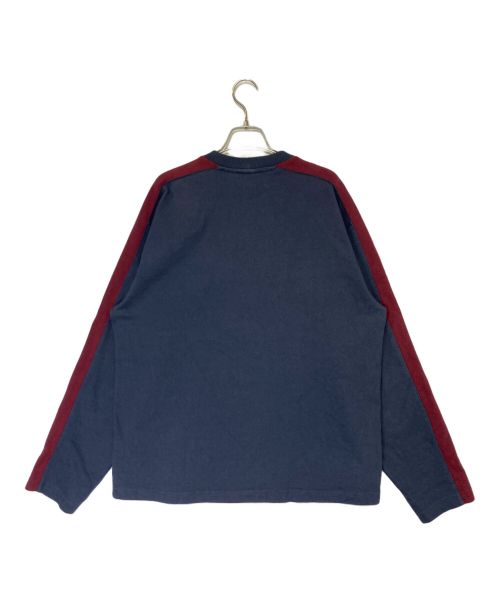 stussy（ステューシー）stussy (ステューシー) CONTRAST SLEEVE CREW BLACK ネイビー サイズ:Mの古着・服飾アイテム