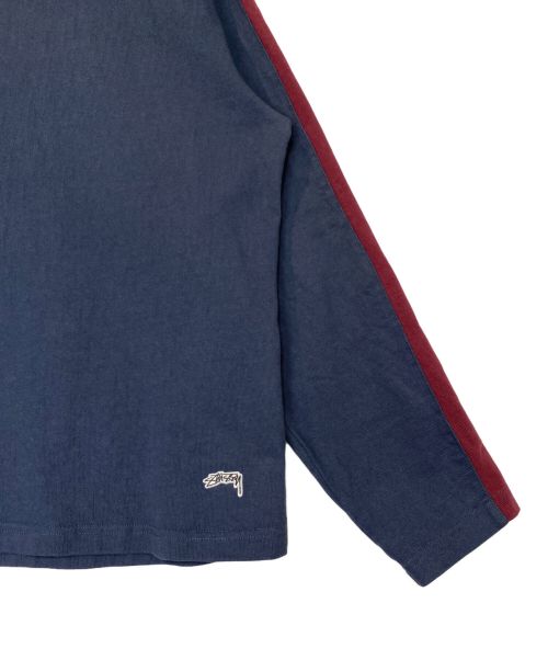 stussy（ステューシー）stussy (ステューシー) CONTRAST SLEEVE CREW BLACK ネイビー サイズ:Mの古着・服飾アイテム
