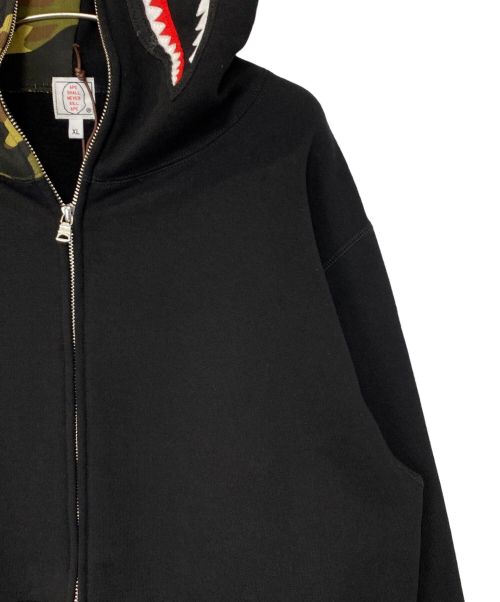 A BATHING APE（アベイシングエイプ）A BATHING APE (アベイシングエイプ) シャークフルジップパーカー ブラック サイズ:XL 未使用品の古着・服飾アイテム
