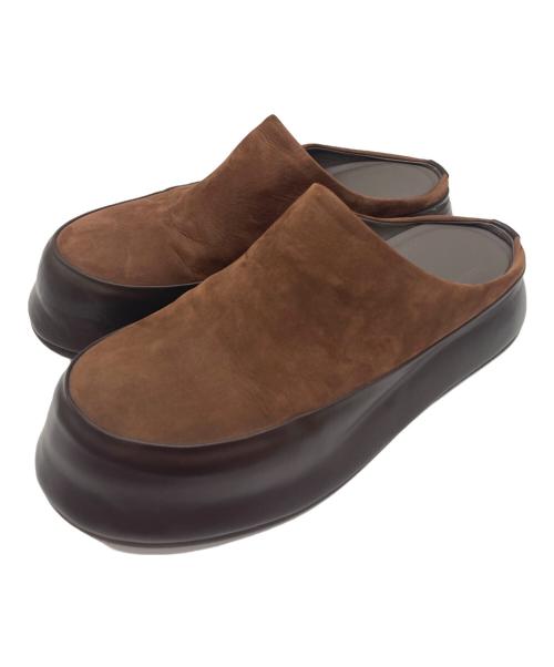 jacquemus（ジャックムス）JACQUEMUS (ジャックムス) スカルプテッド ミュール ブラウン サイズ:41の古着・服飾アイテム