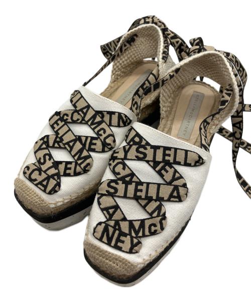 STELLA McCARTNEY（ステラマッカートニー）STELLA McCARTNEY (ステラマッカートニー) エスパドリーユ プラットフォーム キャンバス シューズ ホワイト サイズ:38の古着・服飾アイテム