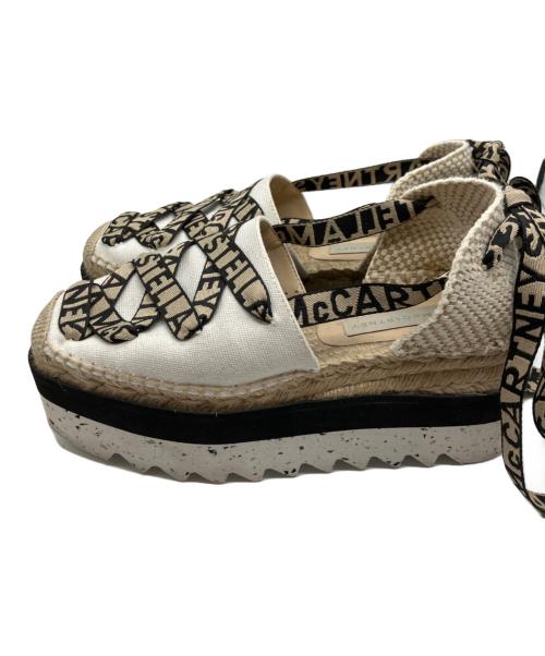 STELLA McCARTNEY（ステラマッカートニー）STELLA McCARTNEY (ステラマッカートニー) エスパドリーユ プラットフォーム キャンバス シューズ ホワイト サイズ:38の古着・服飾アイテム