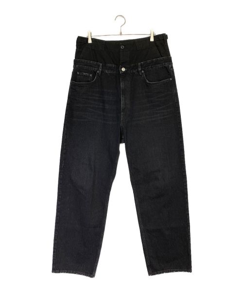 BALENCIAGA（バレンシアガ）BALENCIAGA (バレンシアガ) Layered Wide Denim Pants（レイヤードワイドデニムパンツ） ブラック サイズ:Lの古着・服飾アイテム
