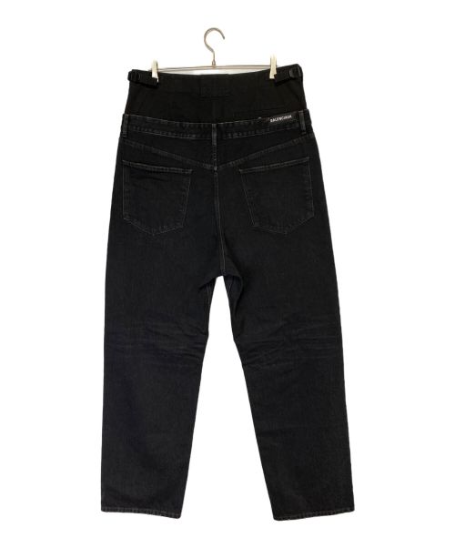 BALENCIAGA（バレンシアガ）BALENCIAGA (バレンシアガ) Layered Wide Denim Pants（レイヤードワイドデニムパンツ） ブラック サイズ:Lの古着・服飾アイテム