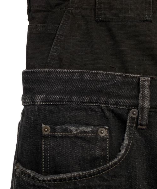 BALENCIAGA（バレンシアガ）BALENCIAGA (バレンシアガ) Layered Wide Denim Pants（レイヤードワイドデニムパンツ） ブラック サイズ:Lの古着・服飾アイテム