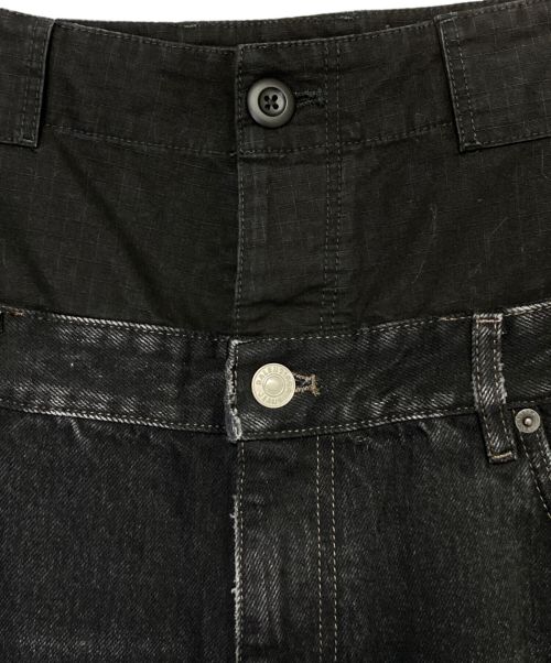 BALENCIAGA（バレンシアガ）BALENCIAGA (バレンシアガ) Layered Wide Denim Pants（レイヤードワイドデニムパンツ） ブラック サイズ:Lの古着・服飾アイテム