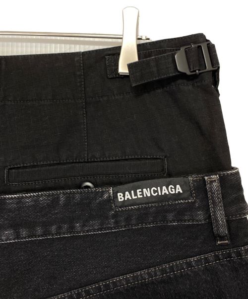 BALENCIAGA（バレンシアガ）BALENCIAGA (バレンシアガ) Layered Wide Denim Pants（レイヤードワイドデニムパンツ） ブラック サイズ:Lの古着・服飾アイテム