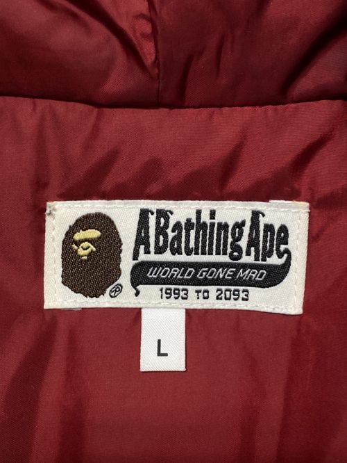 A BATHING APE（アベイシングエイプ）A BATHING APE (アベイシングエイプ) SHARK DOWN（シャークダウン） バーガンディー サイズ:Lの古着・服飾アイテム