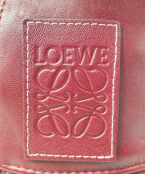 LOEWE（ロエベ）LOEWE (ロエベ) アナグラムロゴレザーバケットハット バーガンディー サイズ:57の古着・服飾アイテム