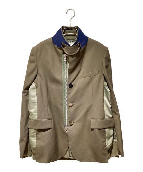 sacai（サカイ）sacai (サカイ) SUITING MA-1（スーチングMA1） カーキ サイズ:2の古着・服飾アイテム