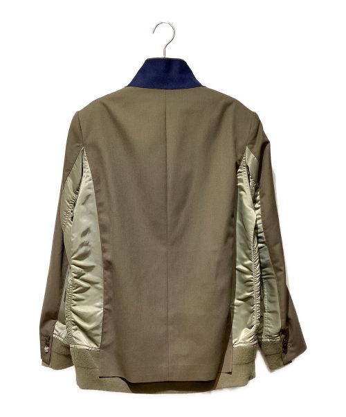 sacai（サカイ）sacai (サカイ) SUITING MA-1（スーチングMA1） カーキ サイズ:2の古着・服飾アイテム