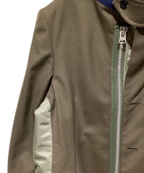 sacai（サカイ）sacai (サカイ) SUITING MA-1（スーチングMA1） カーキ サイズ:2の古着・服飾アイテム