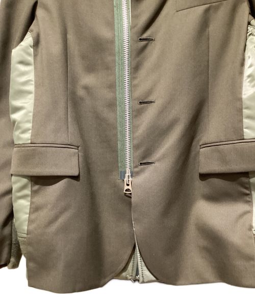 sacai（サカイ）sacai (サカイ) SUITING MA-1（スーチングMA1） カーキ サイズ:2の古着・服飾アイテム