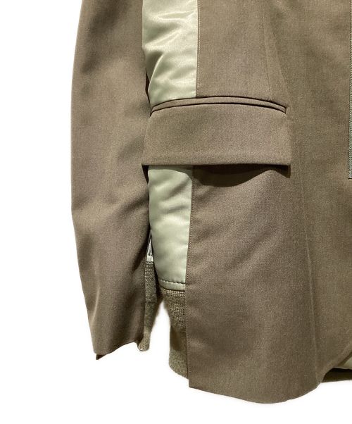 sacai（サカイ）sacai (サカイ) SUITING MA-1（スーチングMA1） カーキ サイズ:2の古着・服飾アイテム