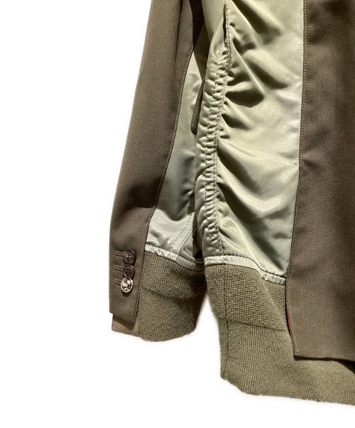 sacai（サカイ）sacai (サカイ) SUITING MA-1（スーチングMA1） カーキ サイズ:2の古着・服飾アイテム