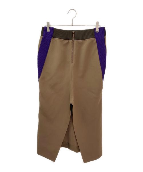 sacai（サカイ）sacai (サカイ) Technical Jersey Skirt ブラウン サイズ:3の古着・服飾アイテム