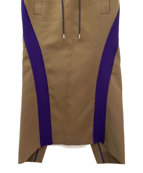 sacai（サカイ）sacai (サカイ) Technical Jersey Skirt ブラウン サイズ:3の古着・服飾アイテム