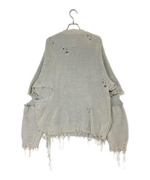 MIHARA YASUHIRO（ミハラヤスヒロ）MIHARA YASUHIRO (ミハラヤスヒロ) Bleached Knit Sweater (ブリーチニットスウェット) スカイブルー サイズ:46の古着・服飾アイテム