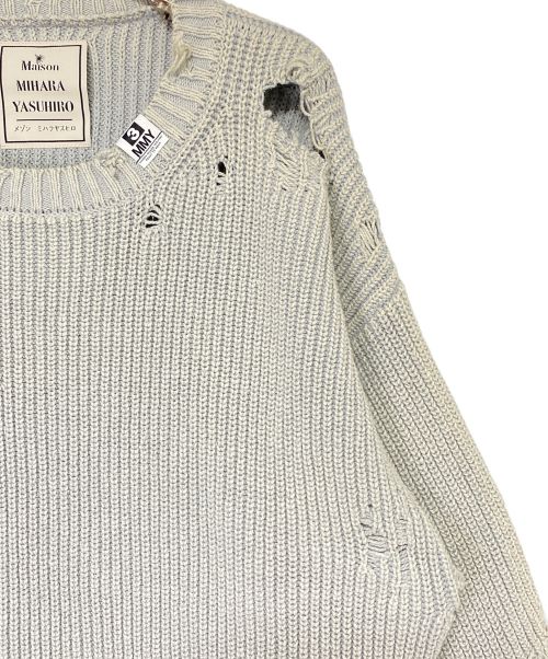 MIHARA YASUHIRO（ミハラヤスヒロ）MIHARA YASUHIRO (ミハラヤスヒロ) Bleached Knit Sweater (ブリーチニットスウェット) スカイブルー サイズ:46の古着・服飾アイテム